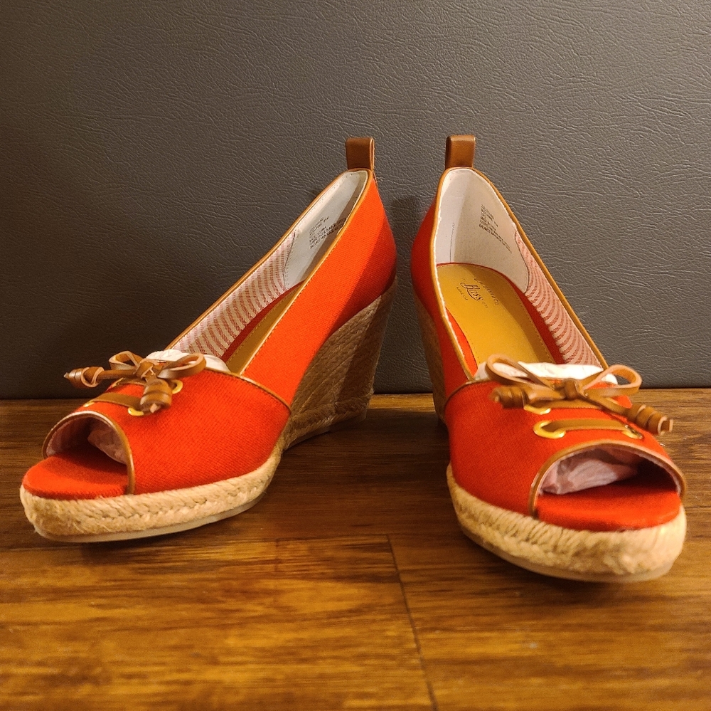 Women's Bass &Co. Red Espadrille Wedge